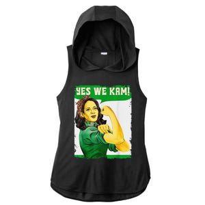 Yes We Kam Madam Harris Fun Ladies PosiCharge Tri-Blend Wicking Draft Hoodie Tank