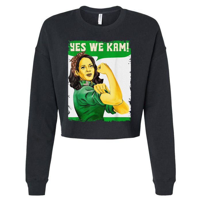 Yes We Kam Madam Harris Fun Cropped Pullover Crew