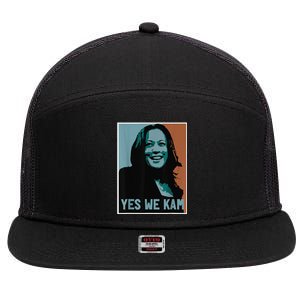 Yes We Kam Madam Harris Fun 7 Panel Mesh Trucker Snapback Hat