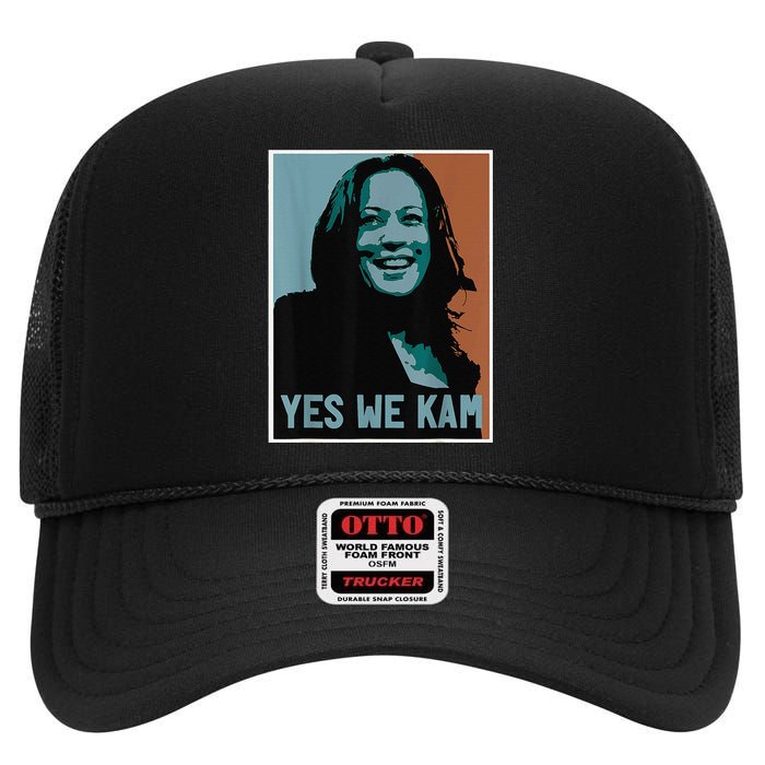 Yes We Kam Madam Harris Fun High Crown Mesh Back Trucker Hat