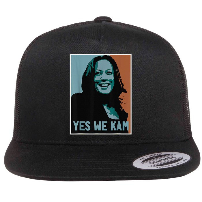 Yes We Kam Madam Harris Fun Flat Bill Trucker Hat