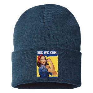 Yes We Kam Madam Harris Kamala Harris 2024 For President Sustainable Knit Beanie