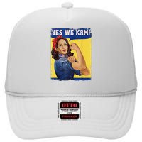 Yes We Kam Madam Harris Kamala Harris 2024 For President High Crown Mesh Back Trucker Hat