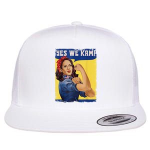 Yes We Kam Madam Harris Kamala Harris 2024 For President Flat Bill Trucker Hat