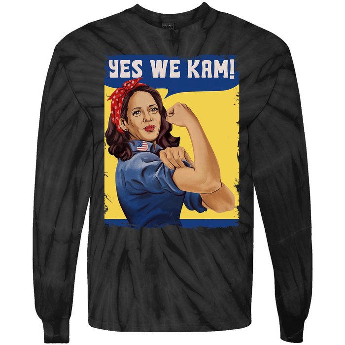 Yes We Kam Madam Harris Fun Tie-Dye Long Sleeve Shirt