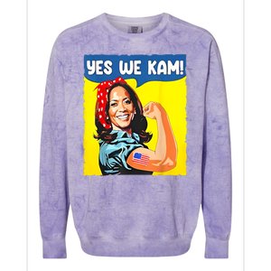 Yes We Kam Madam Harris Funny Saying Quote Kalama President Colorblast Crewneck Sweatshirt