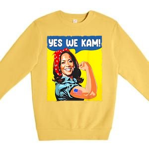 Yes We Kam Madam Harris Funny Saying Quote Kalama President Premium Crewneck Sweatshirt