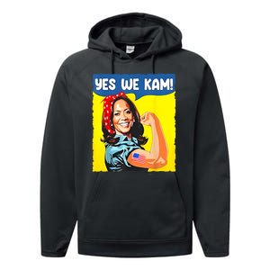 Yes We Kam Madam Harris Funny Saying Quote Kalama President Performance Fleece Hoodie