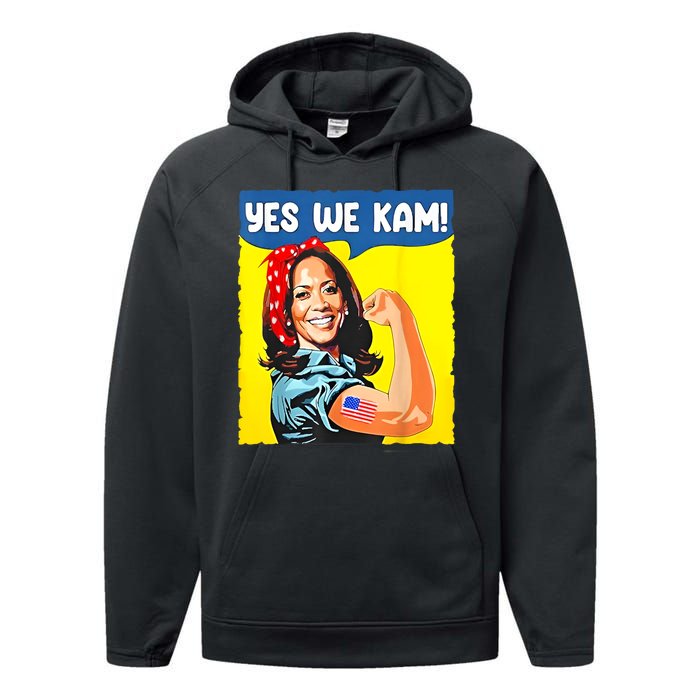 Yes We Kam Madam Harris Funny Saying Quote Kalama President Performance Fleece Hoodie