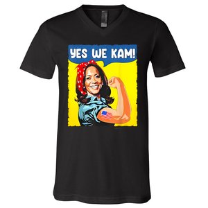 Yes We Kam Madam Harris Funny Saying Quote Kalama President V-Neck T-Shirt