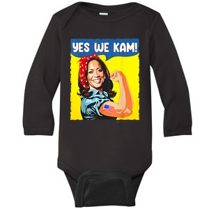 Yes We Kam Madam Harris Funny Saying Quote Kalama President Baby Long Sleeve Bodysuit