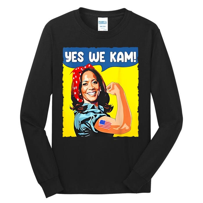 Yes We Kam Madam Harris Funny Saying Quote Kalama President Tall Long Sleeve T-Shirt