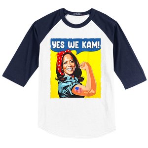 Yes We Kam Madam Harris Funny Saying Quote Kalama President Baseball Sleeve Shirt