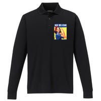 Yes We Kam Female President Performance Long Sleeve Polo