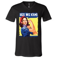 Yes We Kam Female President V-Neck T-Shirt