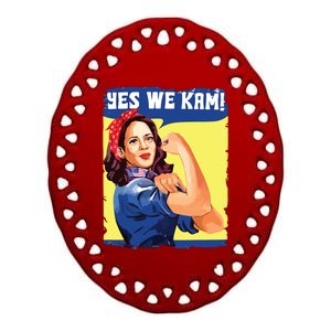 Yes We Kam Female President Ceramic Oval Ornament