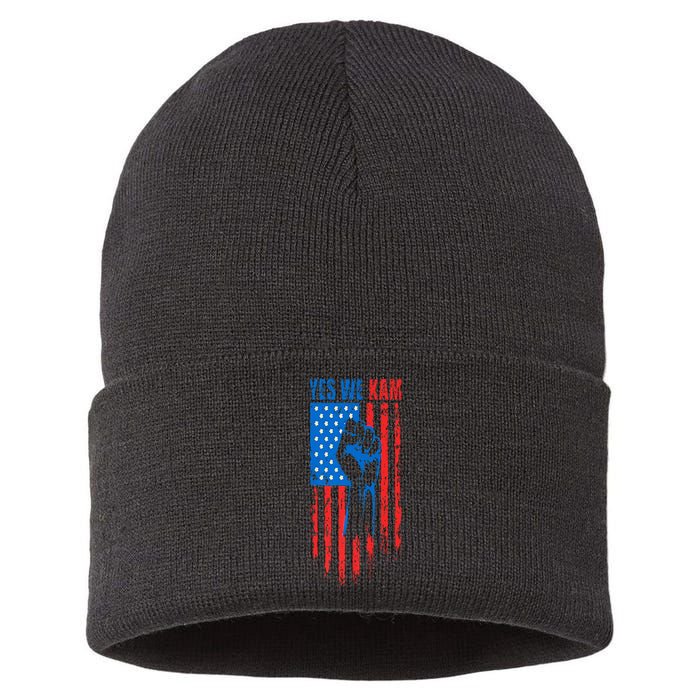 Yes We Kam Harris For President 2024 Political Election Premium Sustainable Knit Beanie