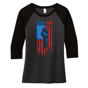 Yes We Kam Harris For President 2024 Political Election Premium Women's Tri-Blend 3/4-Sleeve Raglan Shirt