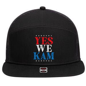 Yes We Kam Saying Quote 7 Panel Mesh Trucker Snapback Hat