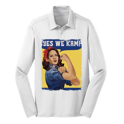 Yes We Kam Madam Harris Fun Silk Touch Performance Long Sleeve Polo