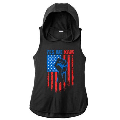 Yes We Kam Harris For Presiden Ladies PosiCharge Tri-Blend Wicking Draft Hoodie Tank