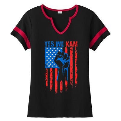 Yes We Kam Harris For Presiden Ladies Halftime Notch Neck Tee