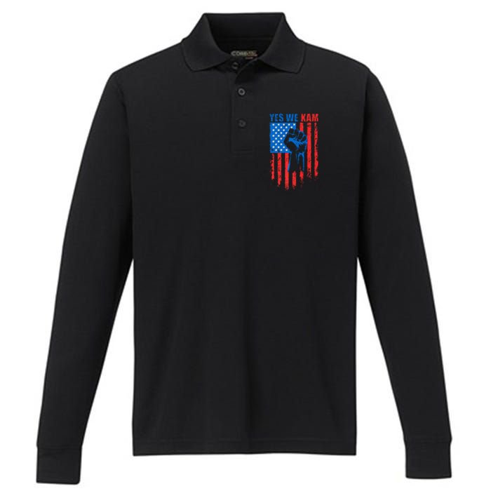 Yes We Kam Harris For Presiden Performance Long Sleeve Polo