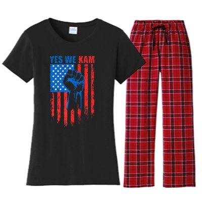 Yes We Kam Harris For Presiden Women's Flannel Pajama Set