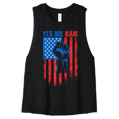 Yes We Kam Harris For Presiden Women's Racerback Cropped Tank