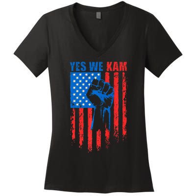 Yes We Kam Harris For Presiden Women's V-Neck T-Shirt