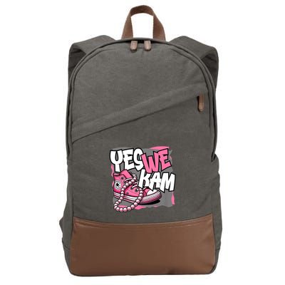 Yes We Kam Madam Shoes And Pearls 47th President Cotton Canvas Backpack