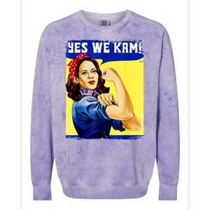 Yes We Kam Madam Harris Funny Colorblast Crewneck Sweatshirt