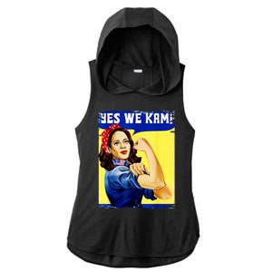 Yes We Kam Madam Harris Funny Ladies PosiCharge Tri-Blend Wicking Draft Hoodie Tank