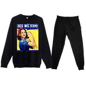 Yes We Kam Madam Harris Funny Premium Crewneck Sweatsuit Set