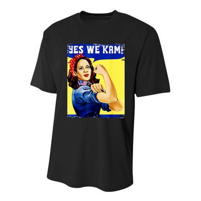 Yes We Kam Madam Harris Funny Youth Performance Sprint T-Shirt