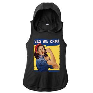 Yes We Kam Madam Harris Fun Ladies PosiCharge Tri-Blend Wicking Draft Hoodie Tank