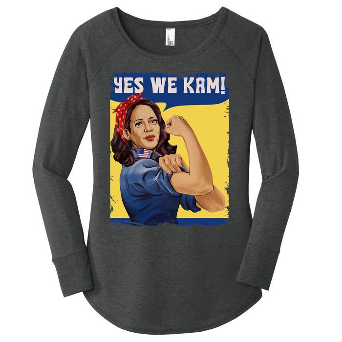 Yes We Kam Madam Harris Fun Women's Perfect Tri Tunic Long Sleeve Shirt