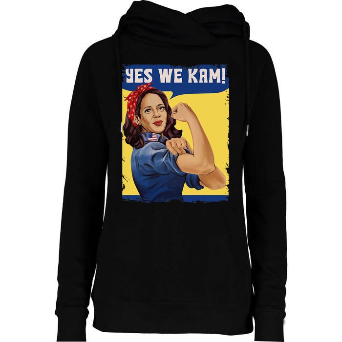 Yes We Kam Madam Harris Fun Womens Funnel Neck Pullover Hood