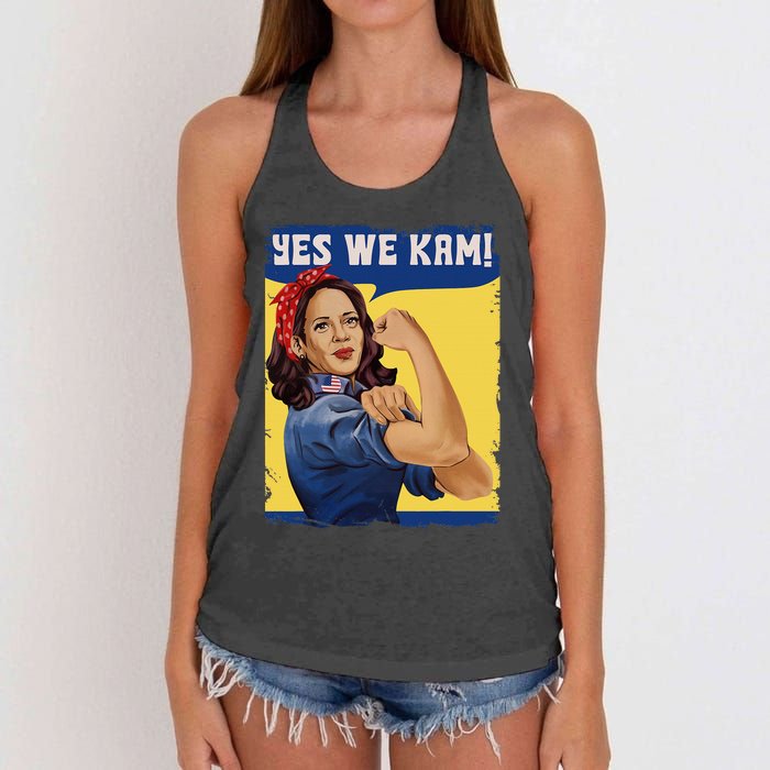 Yes We Kam Madam Harris Fun Women's Knotted Racerback Tank