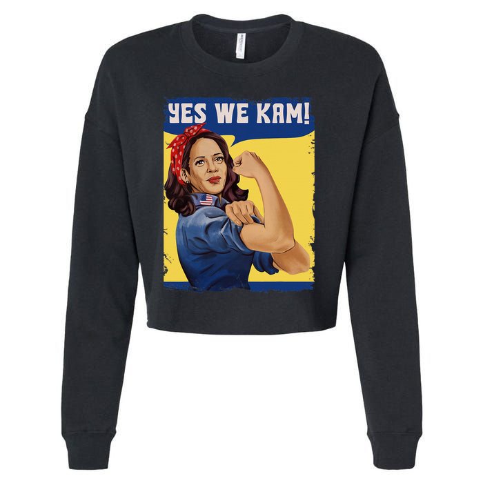 Yes We Kam Madam Harris Fun Cropped Pullover Crew