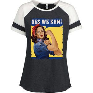 Yes We Kam Madam Harris Fun Enza Ladies Jersey Colorblock Tee