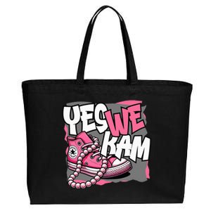 Yes We Kam Chucks And Pearls Cotton Canvas Jumbo Tote