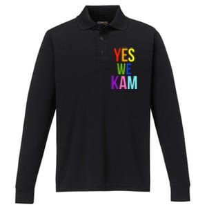 Yes We Kam Democrat Party Kamala Hariss Vote 2024 Performance Long Sleeve Polo