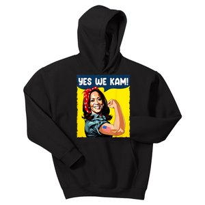 Yes We Kam Rosie The Riveter For President Kamala Harris Kids Hoodie