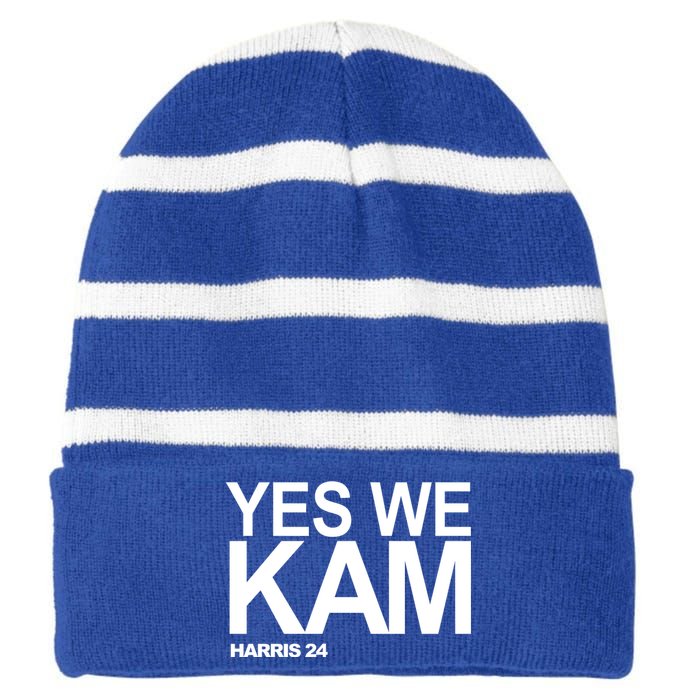 Yes We Kam Harris 2024 Pro Kamala Striped Beanie with Solid Band