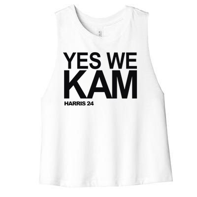 Yes We Kam Harris 2024 Pro Kamala Women's Racerback Cropped Tank