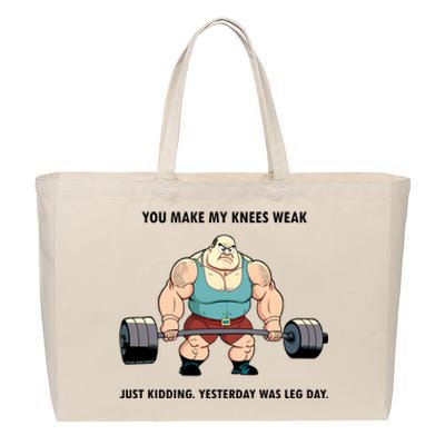 Yesterday Was Leg Day Weightlifting Bodybuilding Gym Fitness Cute Gift Cotton Canvas Jumbo Tote