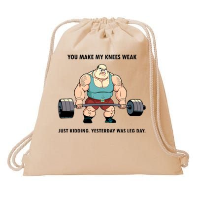 Yesterday Was Leg Day Weightlifting Bodybuilding Gym Fitness Cute Gift Drawstring Bag