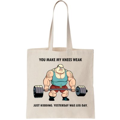 Yesterday Was Leg Day Weightlifting Bodybuilding Gym Fitness Cute Gift Tote Bag