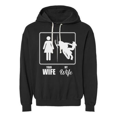 Your Wife My Wife Snowmobile Valentine Garment-Dyed Fleece Hoodie